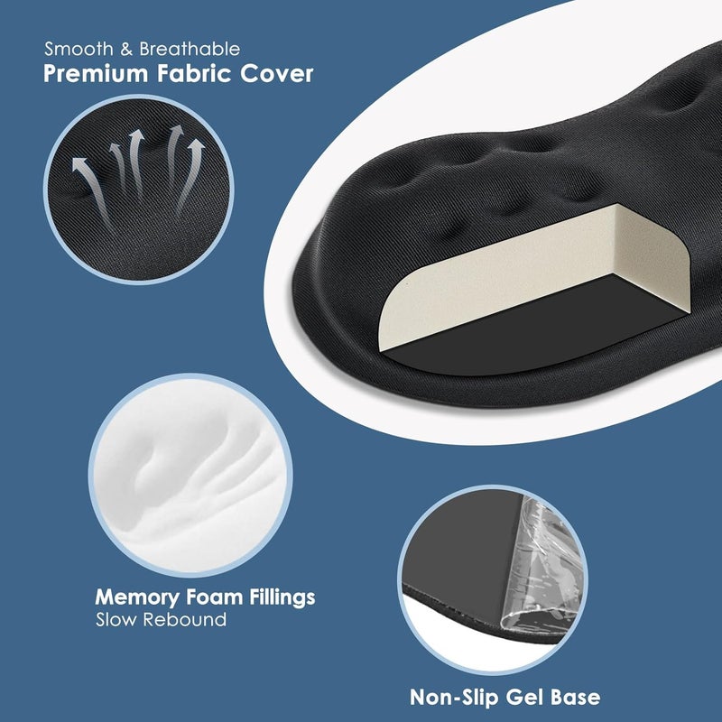 Vankey Mouse Wrist Rest, Desk Wrist Pad for Mouse, Comfortable Computer Mouse Wrist Support, Ergonomic Wrist Rest with Memory Foam Fillings, Non-Slip Base (Black) - Image 5